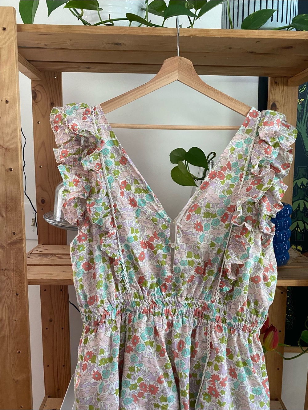 Love The Label Floral Tiered Mini Ruffle Dress Large - Picture 7 of 16